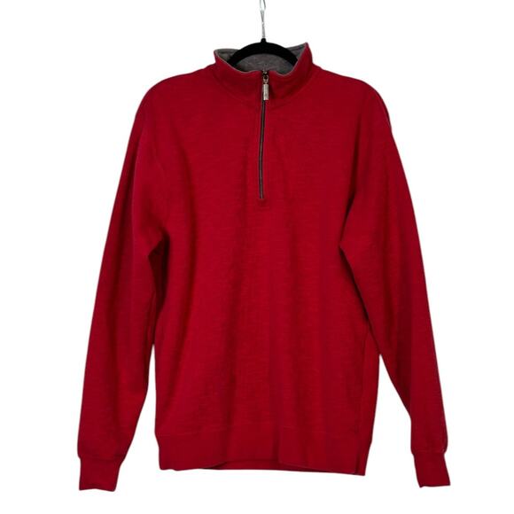 Orvis red 1/4 zip neck pullover sweater size Small - Picture 9 of 10